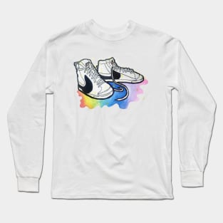 Blazer 77 Jumbo melted rainbow - Traditional painting - sneaker art Long Sleeve T-Shirt